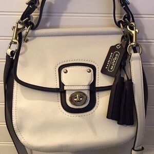 Coach 22409 Legacy White Purple Archival Two Tone Leather Willis Crossbody